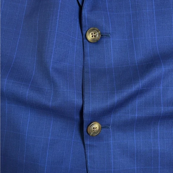 ⭐️SOLD⭐️ Old Money Paisley Lined Slim Fit Blue 100% Wool Suit Indochino 2-Piece - Picture 10 of 16